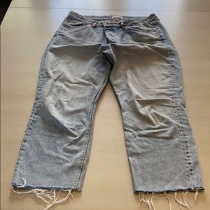 Zara Denim Pants Straight Cut High Rise No Stretch